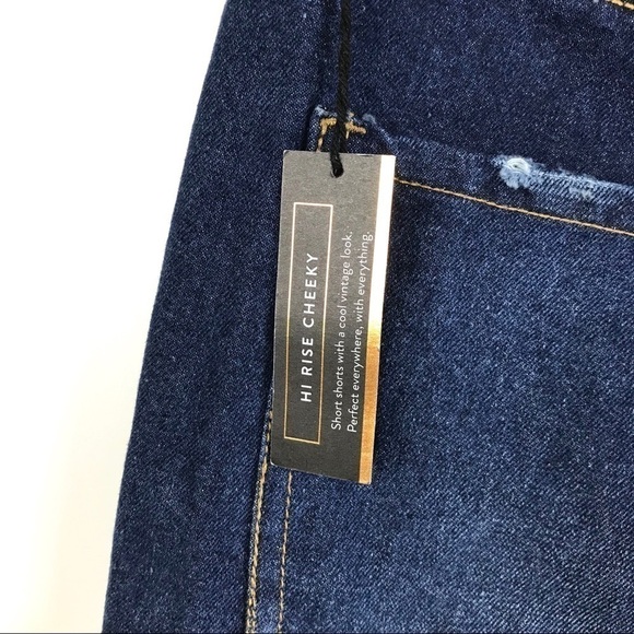 Refuge Hi Rise Cheeky Destroyed Jean Shorts 10 - Picture 4 of 6